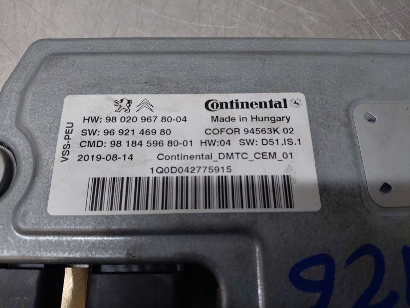 Recambio de centralita start / stop para peugeot 508 active referencia OEM IAM 9802096780 9692146980 