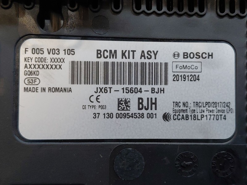 Recambio de modulo confort para ford focus iv (hn) 1.0 ecoboost referencia OEM IAM JX6T15604BJH  