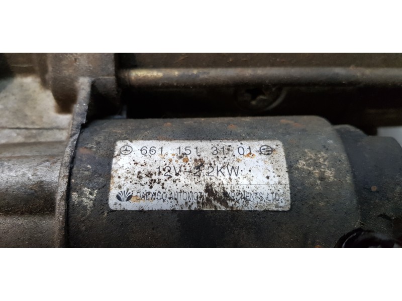 Recambio de motor arranque para ssangyong korando 2.3 tdi referencia OEM IAM 6611513101   Recambio de motor arranque para ssangyong korando 2.3 tdi referencia OEM IAM 6611513101