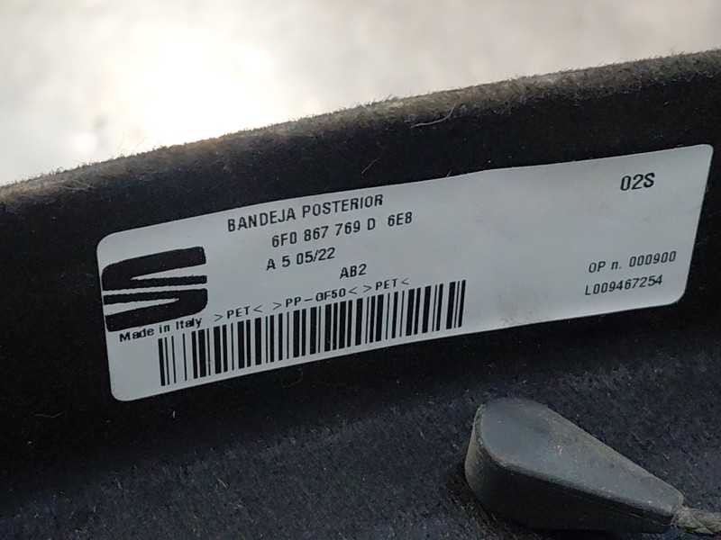 Recambio de bandeja trasera para seat ibiza (kj1) reference referencia OEM IAM 6F0867769D6E8 6F0867769d 
