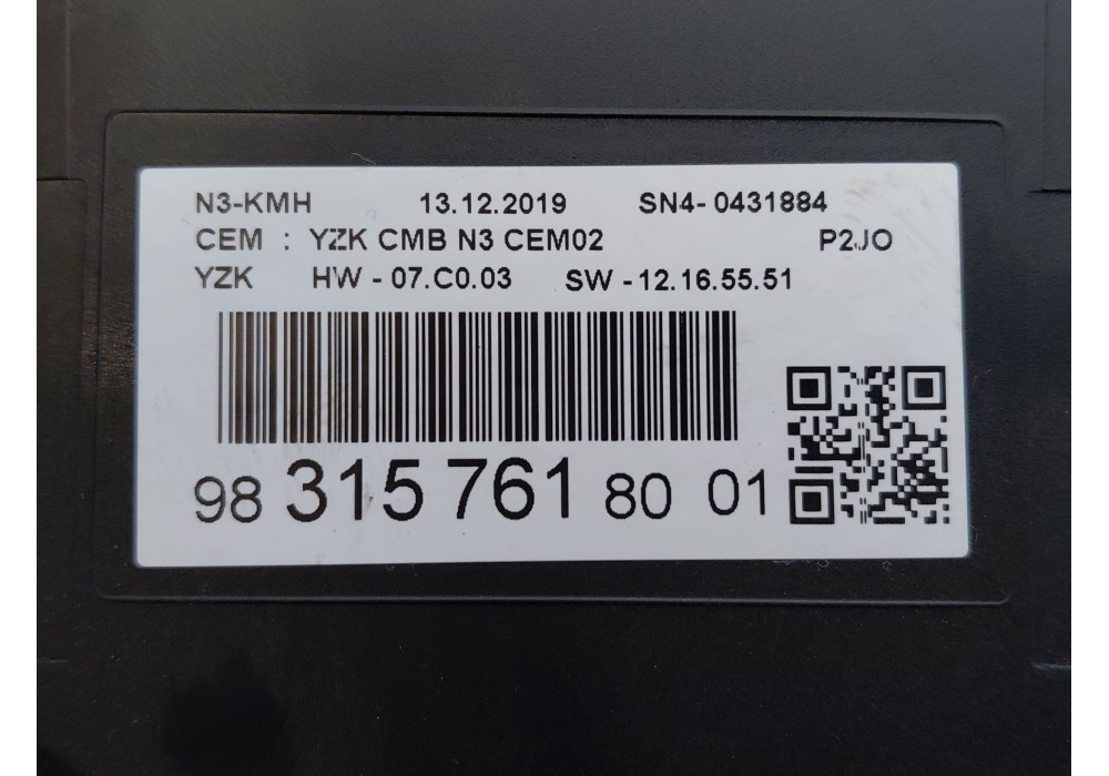 Recambio de cuadro instrumentos para opel corsa f (p2jo) 1.2 (68) referencia OEM IAM 9831576180  