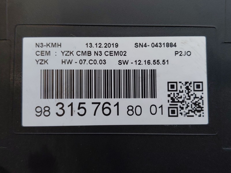 Recambio de cuadro instrumentos para opel corsa f (p2jo) 1.2 (68) referencia OEM IAM 9831576180  