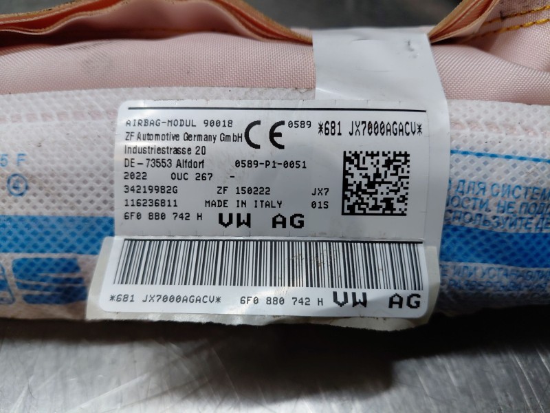 Recambio de airbag cortina delantero derecho para seat ibiza (kj1) reference referencia OEM IAM 6F0880742H  
