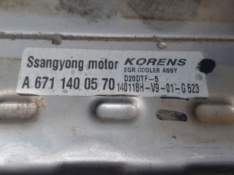 Recambio de enfriador egr para ssangyong rodius xdi referencia OEM IAM   