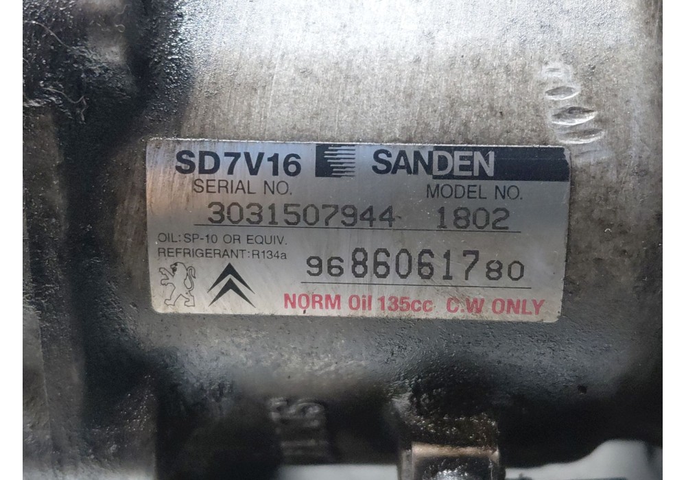 Recambio de compresor aire acondicionado para citroën xsara picasso (n68) 1.6 hdi referencia OEM IAM 9686061780  