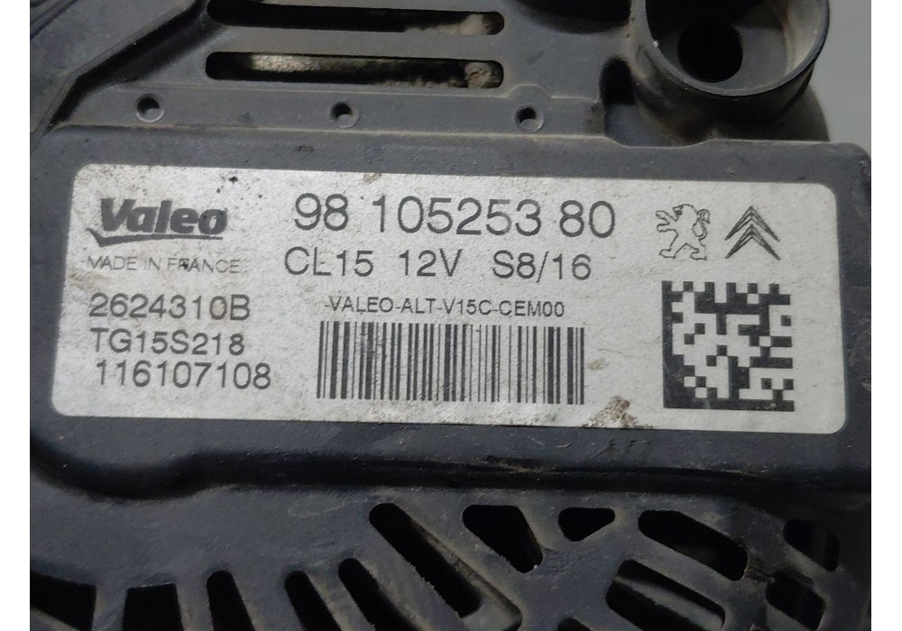 Recambio de alternador para peugeot 208 i (ca_, cc_) 1.6 hdi / bluehdi 75 referencia OEM IAM 9810525380  