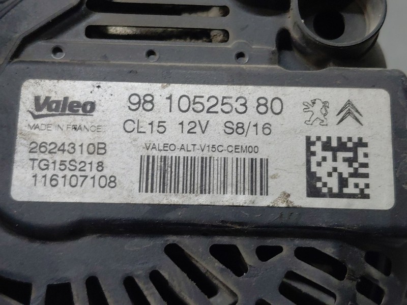 Recambio de alternador para peugeot 208 i (ca_, cc_) 1.6 hdi / bluehdi 75 referencia OEM IAM 9810525380  