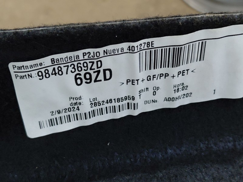 Recambio de bandeja trasera para opel corsa f hybrid referencia OEM IAM 98487369ZD  