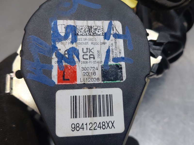 Recambio de cinturon seguridad trasero izquierdo para opel corsa f hybrid referencia OEM IAM 98412248XX  