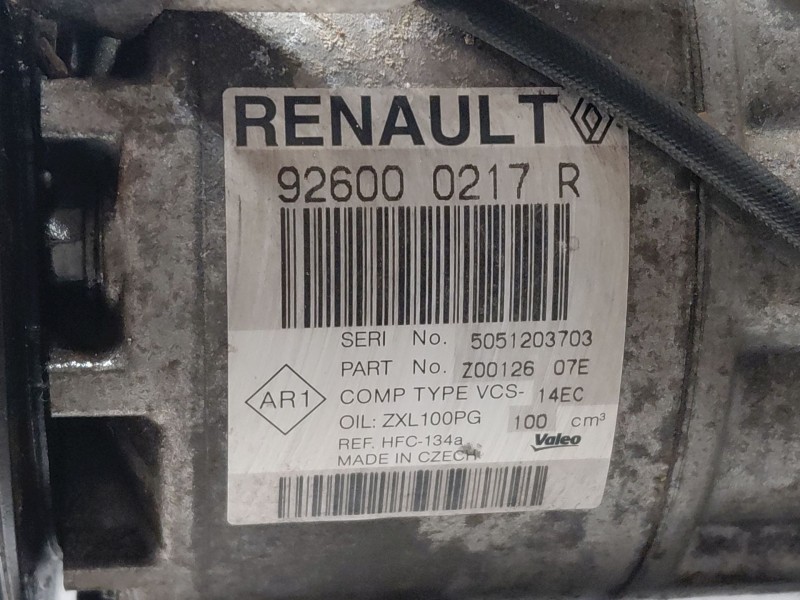Recambio de compresor aire acondicionado para renault clio iv life referencia OEM IAM   