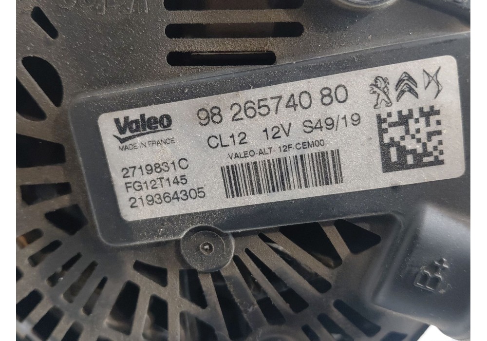 Recambio de alternador para opel corsa f (p2jo) 1.2 (68) referencia OEM IAM 9826574080  