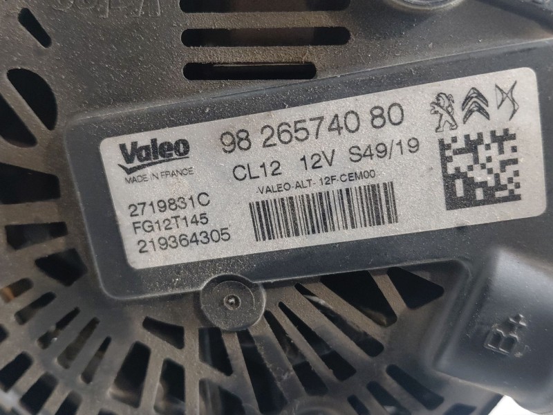 Recambio de alternador para opel corsa f (p2jo) 1.2 (68) referencia OEM IAM 9826574080  