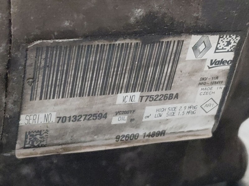 Recambio de compresor aire acondicionado para dacia lodgy xplore referencia OEM IAM 926001489R  