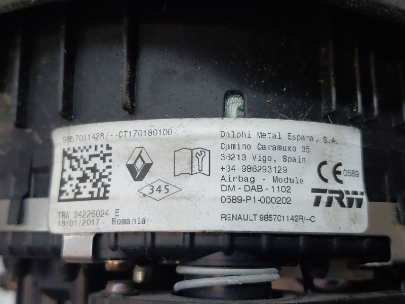 Recambio de airbag delantero izquierdo para dacia lodgy xplore referencia OEM IAM 985701142R  