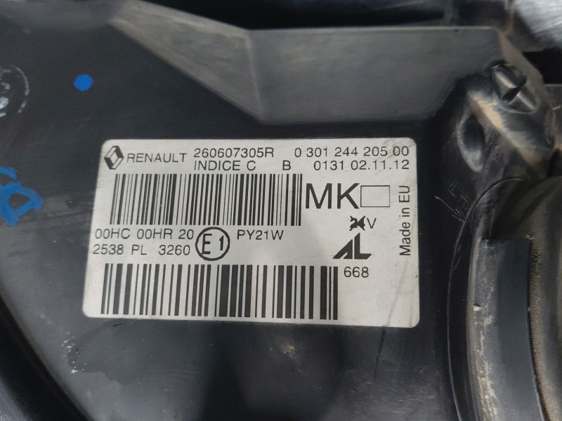 Recambio de faro izquierdo para renault megane iii grandtour (kz0/1) 1.5 dci referencia OEM IAM 260607305R 260600552R 