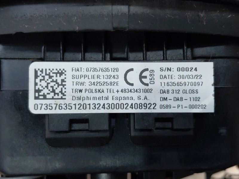 Recambio de kit airbag para fiat 500 dolcevita referencia OEM IAM 735640004  