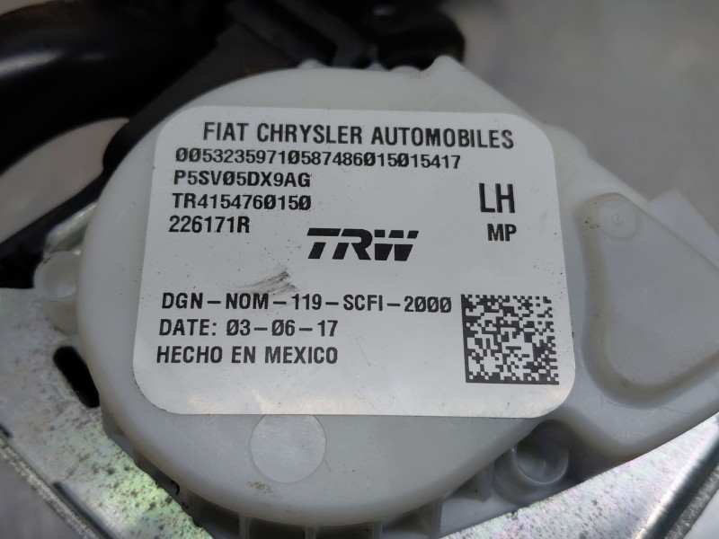 Recambio de cinturon seguridad trasero izquierdo para jeep compass ii multiair referencia OEM IAM 0053235971  