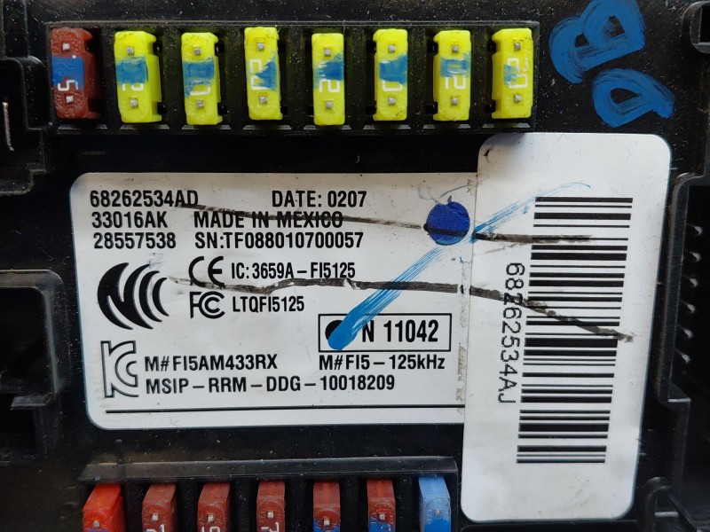 Recambio de modulo confort para jeep compass ii multiair referencia OEM IAM 68262534AD  