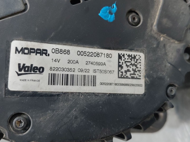 Recambio de alternador para fiat 500 dolcevita referencia OEM IAM 52208718  