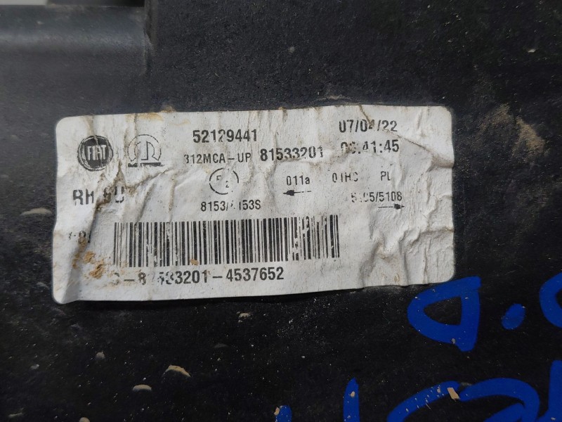 Recambio de faro derecho para fiat 500 dolcevita referencia OEM IAM 52129441  