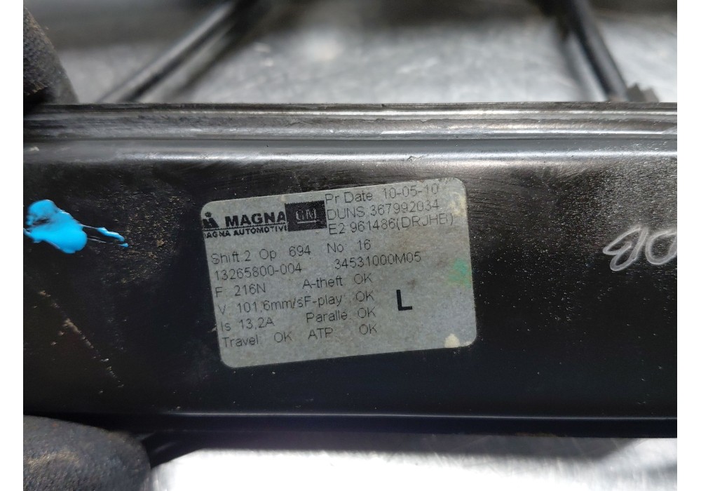 Recambio de elevalunas delantero izquierdo para opel meriva b monospace (s10) 1.4 (75) referencia OEM IAM   