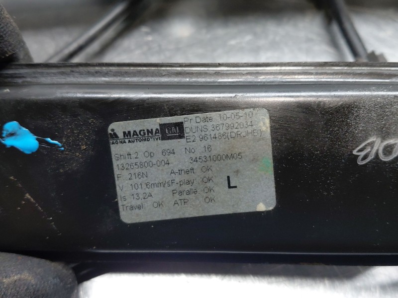 Recambio de elevalunas delantero izquierdo para opel meriva b monospace (s10) 1.4 (75) referencia OEM IAM   