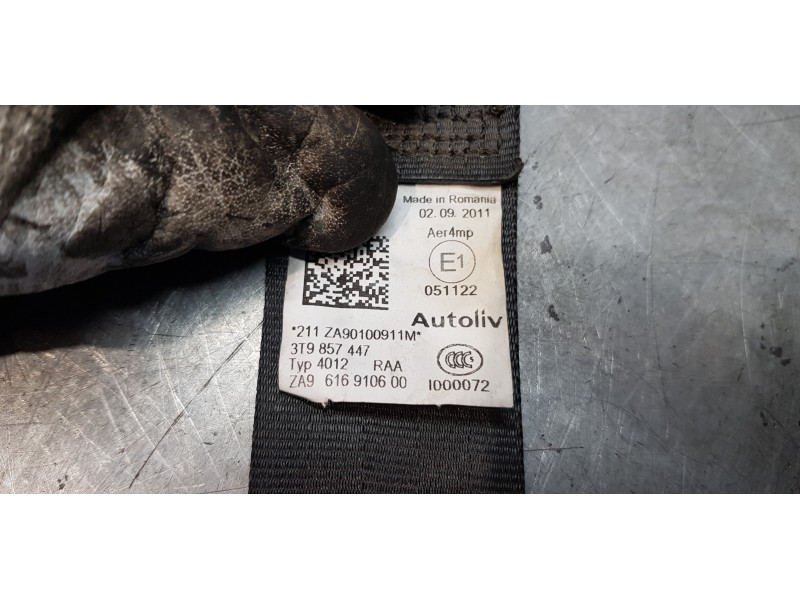 Recambio de cinturon seguridad trasero izquierdo para skoda superb combi (3t5) elegance referencia OEM IAM 3T9857447  