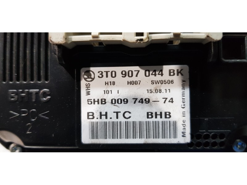 Recambio de mando calefaccion / aire acondicionado para skoda superb combi (3t5) elegance referencia OEM IAM 3T0907044BK   Recambio de mando calefaccion / aire acondicionado para skoda superb combi (3t5) elegance referencia OEM IAM 3T0907044BK