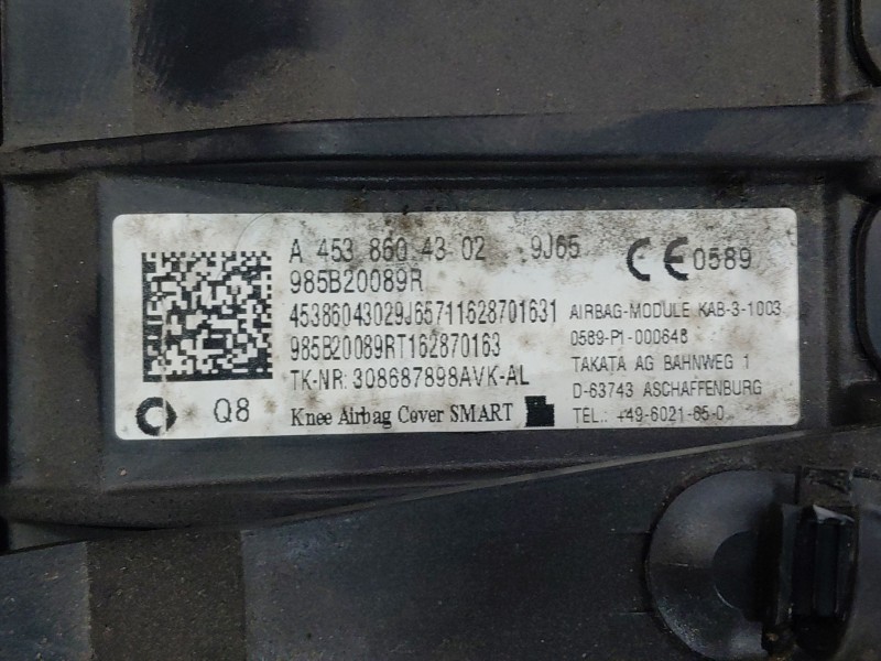 Recambio de kit airbag para smart forfour hatchback (453) 0.9 (453.044, 453.053) referencia OEM IAM   
