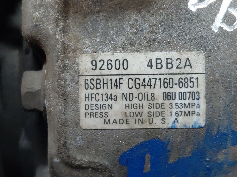 Recambio de compresor aire acondicionado para nissan x-trail iv 2.5 dci 4wd referencia OEM IAM 926004BB2A  