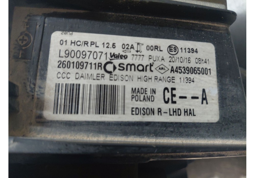 Recambio de faro derecho para smart forfour hatchback (453) 0.9 (453.044, 453.053) referencia OEM IAM   