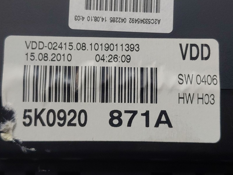 Recambio de cuadro instrumentos para volkswagen golf vi (5k1) 1.6 tdi referencia OEM IAM   