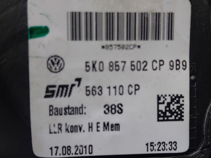 Recambio de retrovisor derecho para volkswagen golf vi (5k1) 1.6 tdi referencia OEM IAM   