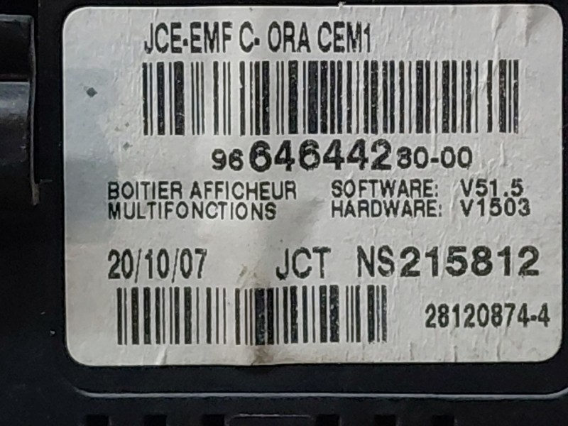 Recambio de pantalla multifuncion para peugeot 308 i (4a_, 4c_) 1.6 16v referencia OEM IAM   