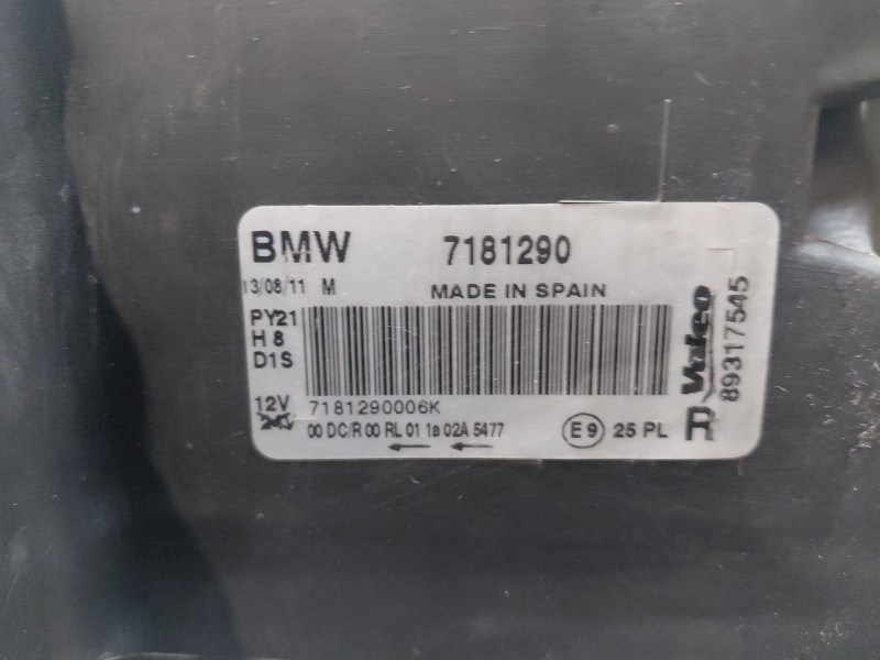 Recambio de faro derecho para bmw 1 coupé (e82) 120 d referencia OEM IAM   