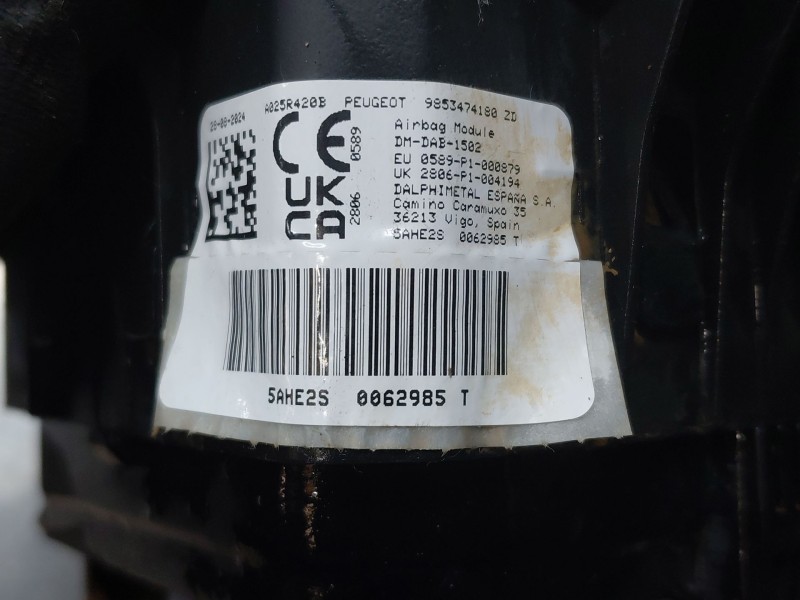 Recambio de kit airbag para peugeot rifter active pack referencia OEM IAM   