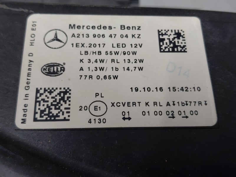 Recambio de faro izquierdo para mercedes-benz clase e (w213) elegance referencia OEM IAM   