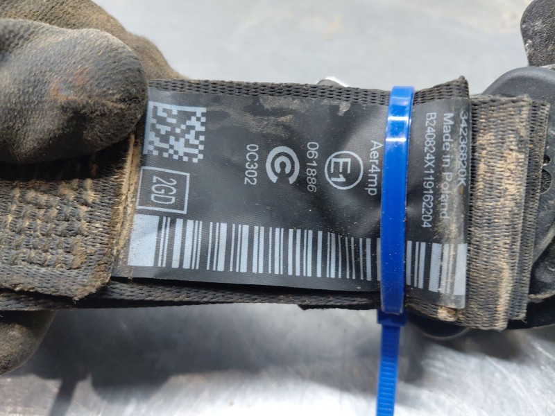 Recambio de cinturon seguridad trasero izquierdo para peugeot rifter active pack referencia OEM IAM   