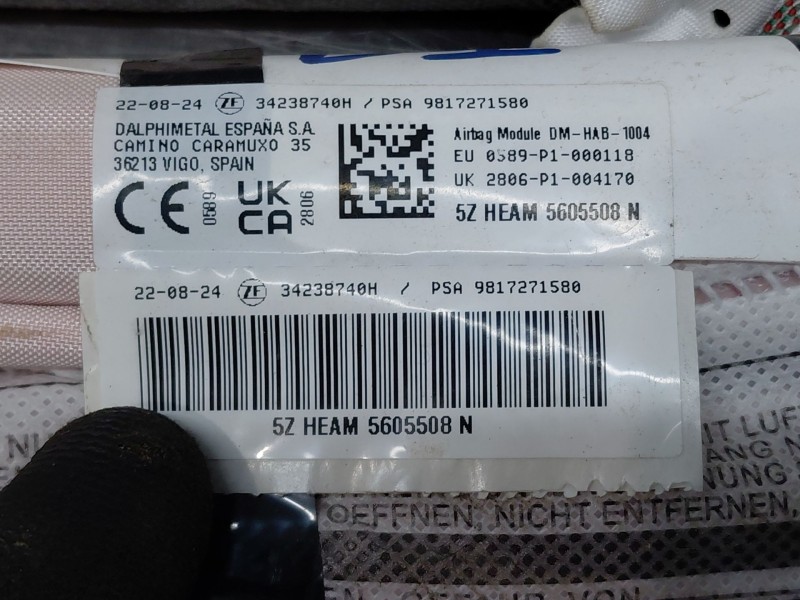 Recambio de airbag cortina delantero izquierdo para peugeot rifter active pack referencia OEM IAM   
