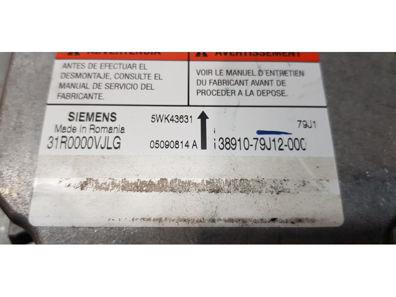 Recambio de centralita airbag para fiat sedici (189) 1.9 jtd 8v 120 emotion referencia OEM IAM 3891079J12000  