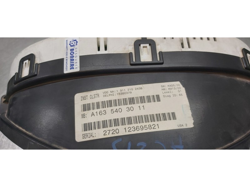 Recambio de cuadro instrumentos para mercedes clase m (w163) 270 cdi (163.113) referencia OEM IAM A1635403011   Recambio de cuadro instrumentos para mercedes clase m (w163) 270 cdi (163.113) referencia OEM IAM A1635403011