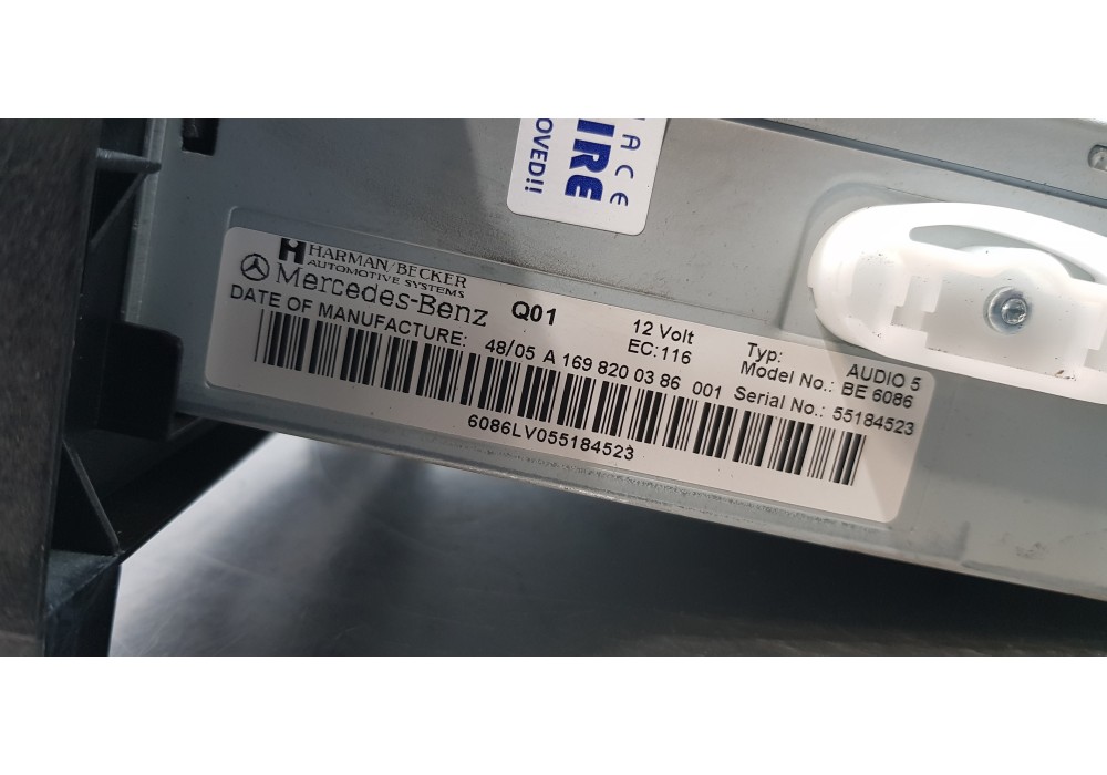 Recambio de sistema audio / radio cd para mercedes clase a (w169) a 150 (169.031) referencia OEM IAM A1698200386   Recambio de sistema audio / radio cd para mercedes clase a (w169) a 150 (169.031) referencia OEM IAM A1698200386