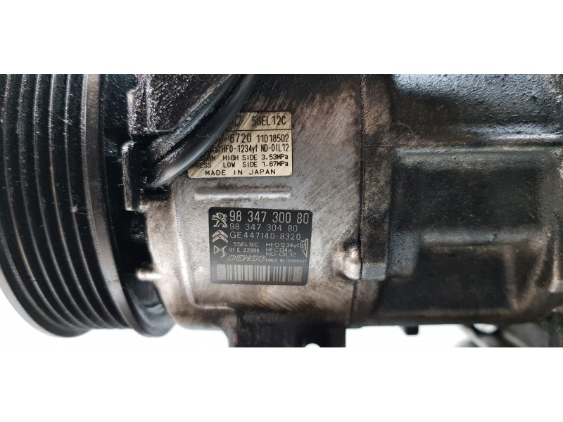 Recambio de compresor aire acondicionado para citroen c4 grand picasso feel referencia OEM IAM 9834730080 9834730480  Recambio de compresor aire acondicionado para citroen c4 grand picasso feel referencia OEM IAM 9834730080 9834730480