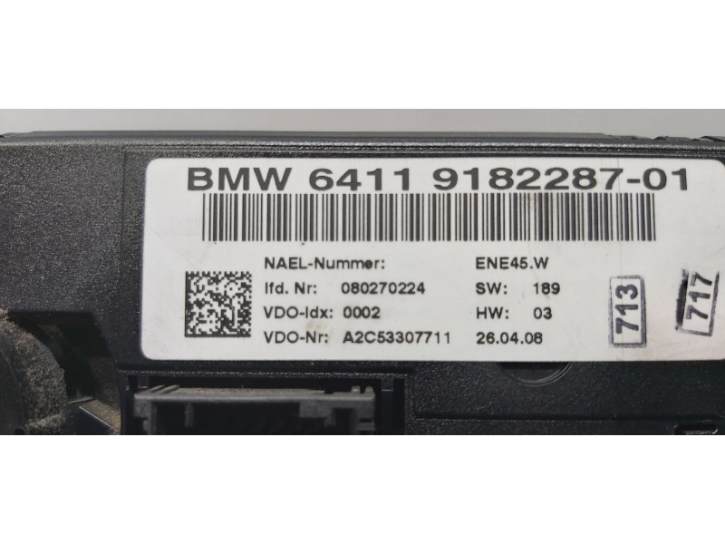 Recambio de mando climatizador para bmw serie 1 berlina (e81/e87) 118d referencia OEM IAM 64119182287   Recambio de mando climatizador para bmw serie 1 berlina (e81/e87) 118d referencia OEM IAM 64119182287