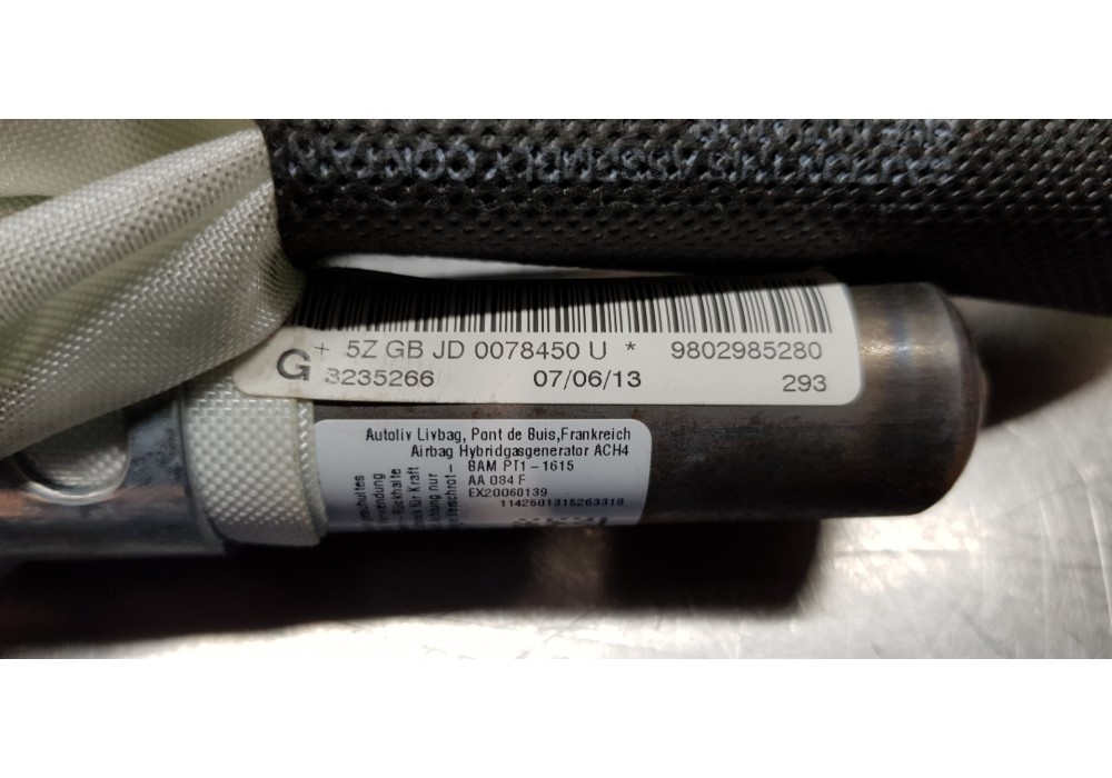 Recambio de airbag cortina delantero izquierdo para peugeot 508 sw allure referencia OEM IAM 9802985280 9802985280 