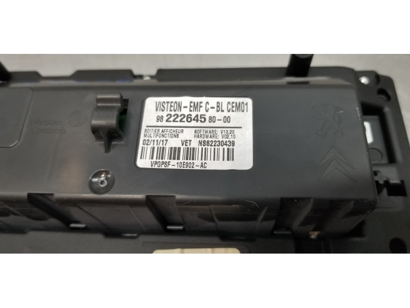 Recambio de pantalla multifuncion para peugeot 308 sw access referencia OEM IAM 9822264580   Recambio de pantalla multifuncion para peugeot 308 sw access referencia OEM IAM 9822264580