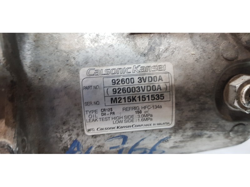 Recambio de compresor aire acondicionado para nissan nv 200 (m20) kombi comfort referencia OEM IAM 926003VD0A   Recambio de compresor aire acondicionado para nissan nv 200 (m20) kombi comfort referencia OEM IAM 926003VD0A