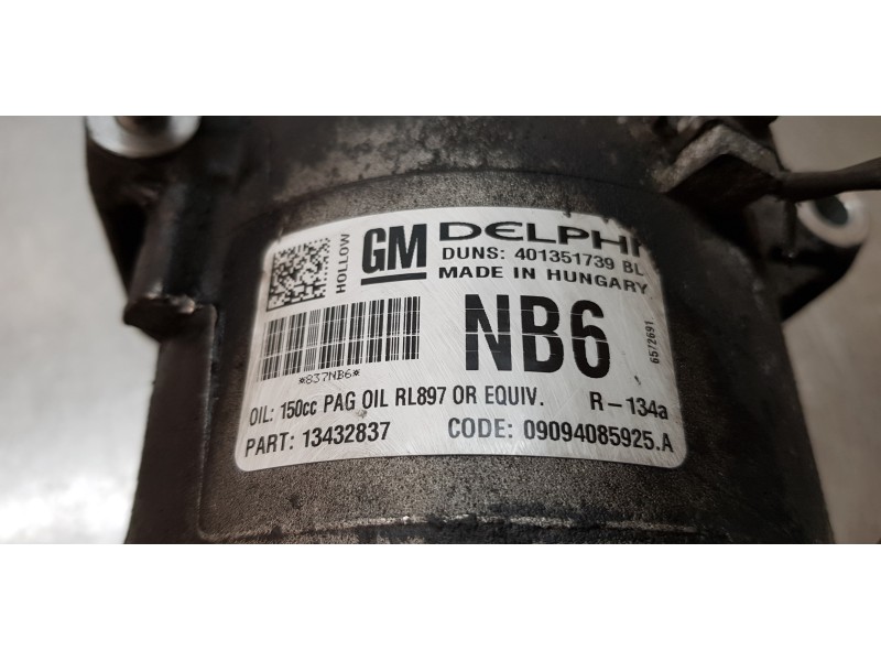Recambio de compresor aire acondicionado para opel zafira b cosmo referencia OEM IAM 13432837   Recambio de compresor aire acondicionado para opel zafira b cosmo referencia OEM IAM 13432837