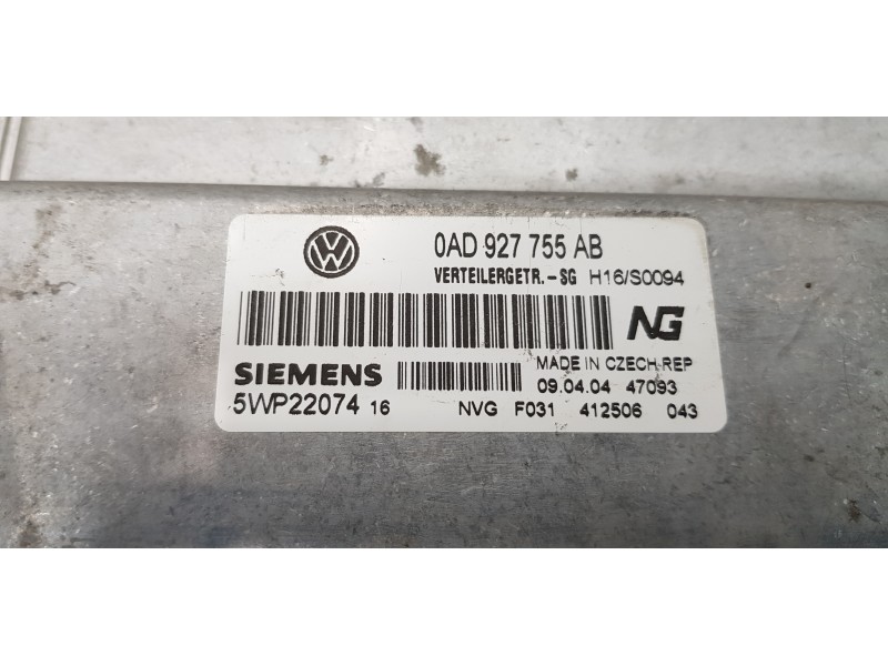 Recambio de centralita cambio automatico para volkswagen touareg (7la) tdi v10 referencia OEM IAM 0AD927755AB 5WP22074  Recambio de centralita cambio automatico para volkswagen touareg (7la) tdi v10 referencia OEM IAM 0AD927755AB 5WP22074