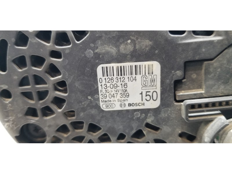 Recambio de alternador para opel corsa e selection ecoflex referencia OEM IAM 39047359 0126312104  Recambio de alternador para opel corsa e selection ecoflex referencia OEM IAM 39047359 0126312104